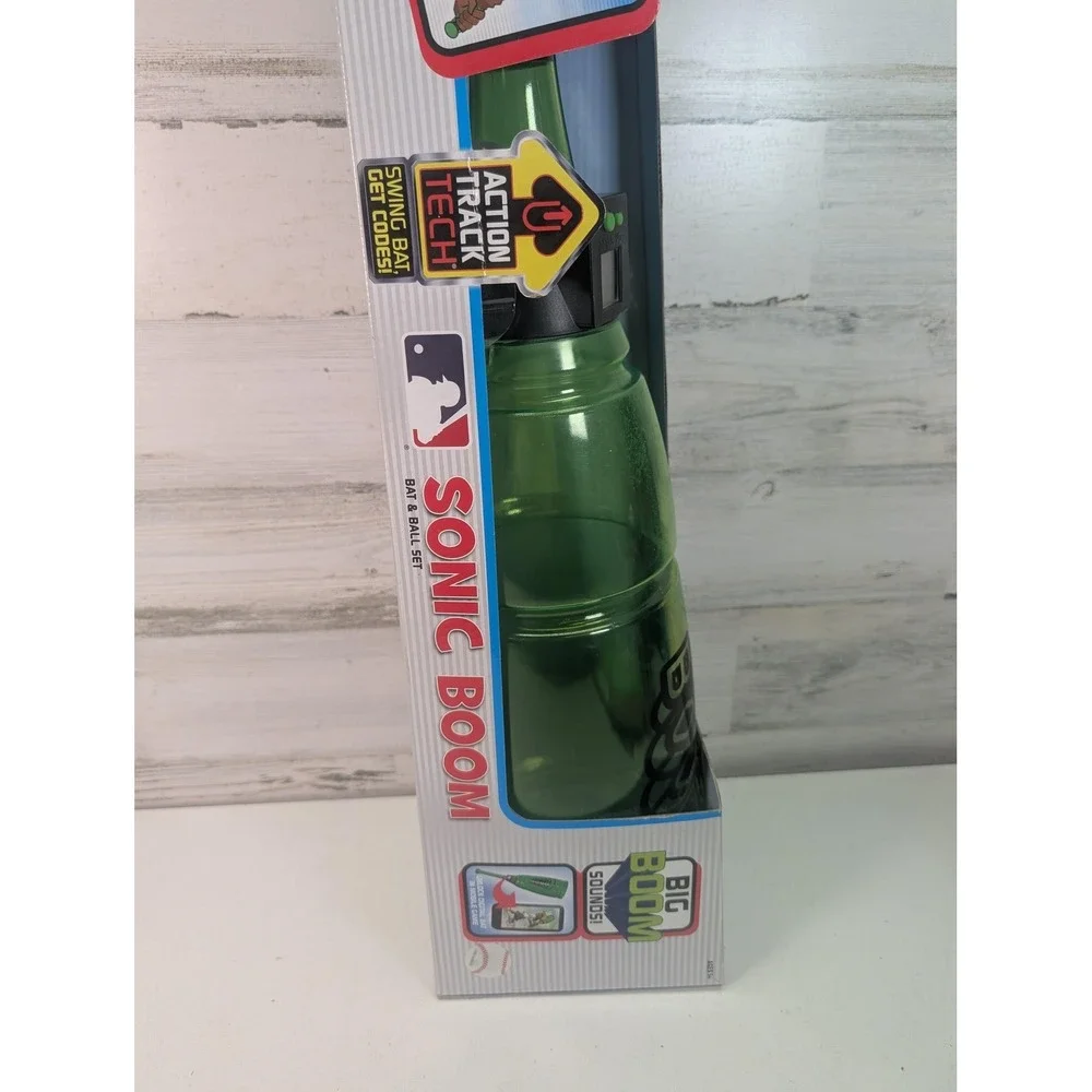 Backyard Sports Sonic Boom Bat‎ & Ball Set Green Baseball Toy Andrew McCutchen